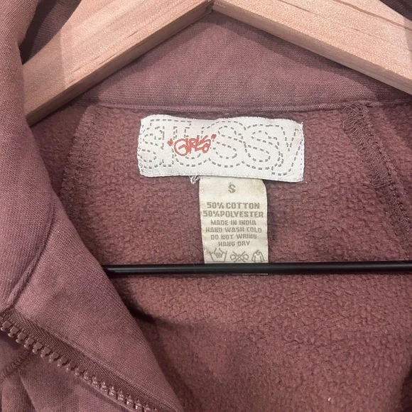 STUSSY - VINTAGE Dusty Rose / Mauve Zip-up - Size Small (Y2K) - Picture 5 of 5